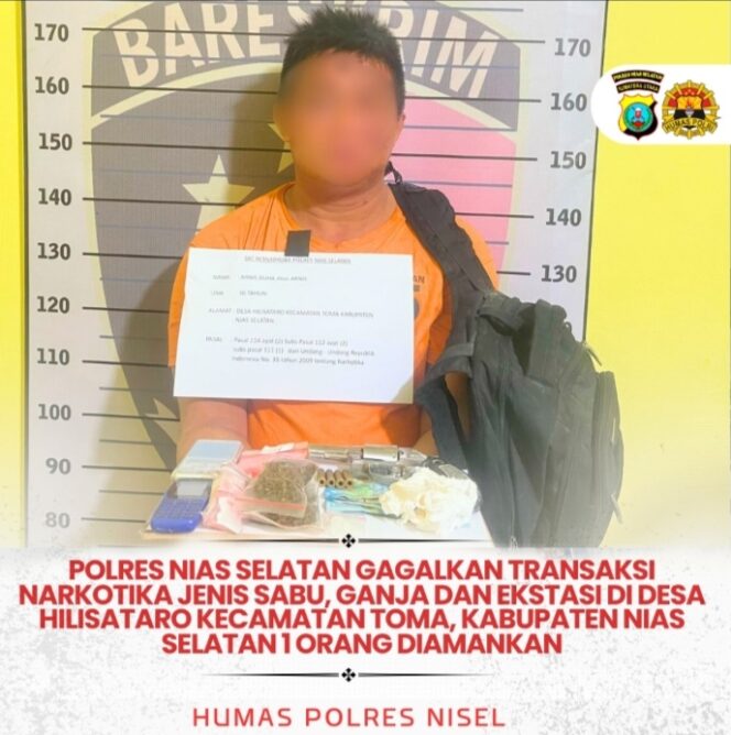 
					Polres Nias Selatan Tangkap Pelaku Residivis Bersenjata, Sita Sabu, Ganja, dan Ratusan Butir Ekstasi
