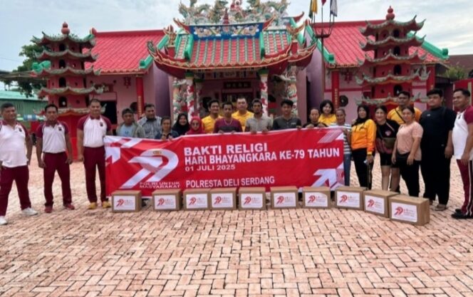 
					Sambut HUT Bhayangkara ke-79, Polresta Deli Serdang Gelar Bhakti Religi di Tempat Ibadah